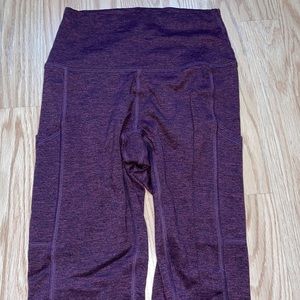 Aerie high rise maroon leggings with side pockets